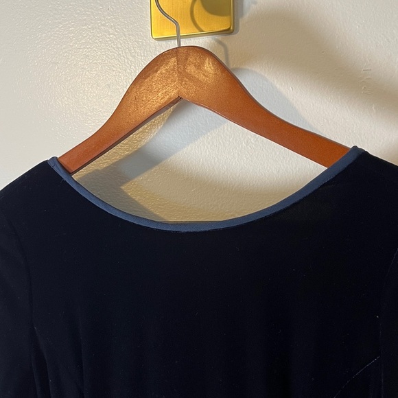 Scott McClintock Velvet & Chiffon Holiday Blue Bow Waist Long‎ Gown Dress Sz 6 - Picture 10 of 11